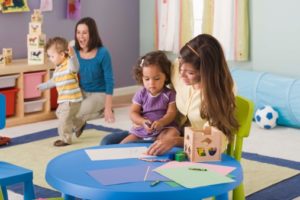 Teachers and toddlers in daycare