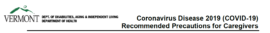 Recommended Precautions For Caregivers.
