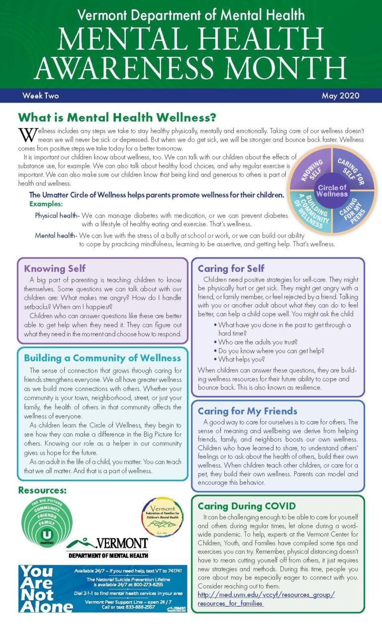 2020 DMH MENTAL HEALTH AWARENESS WEEK TWO Northwestern Counseling