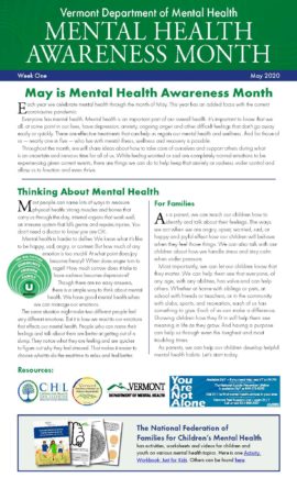 2020 DMH MENTAL HEALTH AWARENESS WEEK ONE